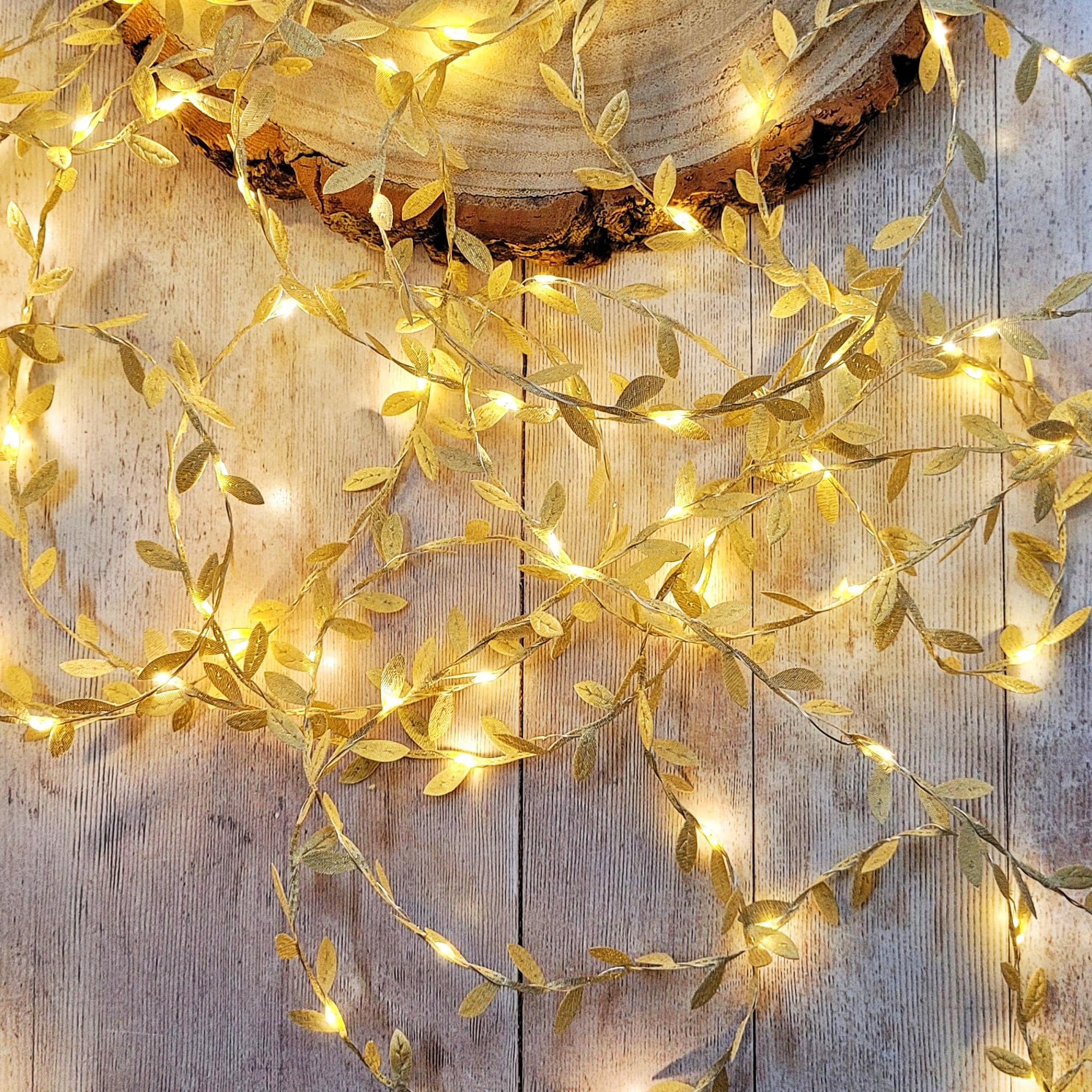 17 Dazzling Christmas Lights Ideas to Illuminate Your Season: Festive Sparkle for Every Home 7 Gold Leaf Fairy Lights - Wedding Table Decor Centerpiece - Festive…
