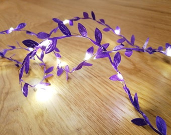 Purple Fairy Lights - String Lights Purple Leaf Decoration - Wedding Decor Lights Wedding Decoration - Bedroom Decor