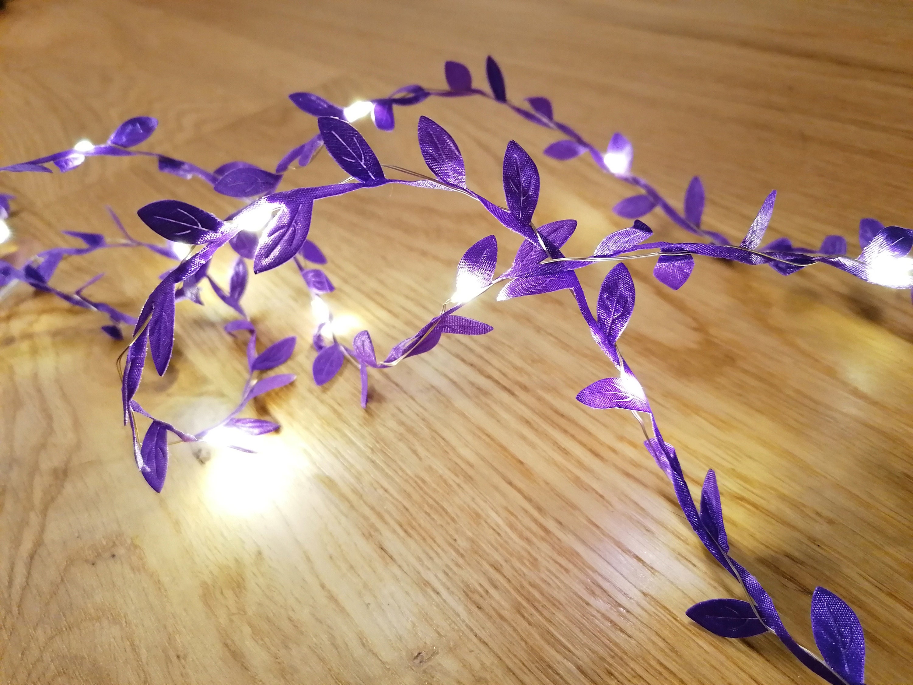 Purple Fairy Lights String Lights Purple Leaf Decoration Etsy