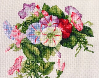 Dreamy Windmill and Pink Flowers Counted Cross StitchDigital FileInstant DownloadPDF File