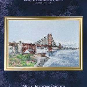 The Golden Gate Bridge LanSvit CROSS-STITCH KIT A-010 /san-francisco usa sketch broderie puntodecruz kreuzstich embroidery image 10