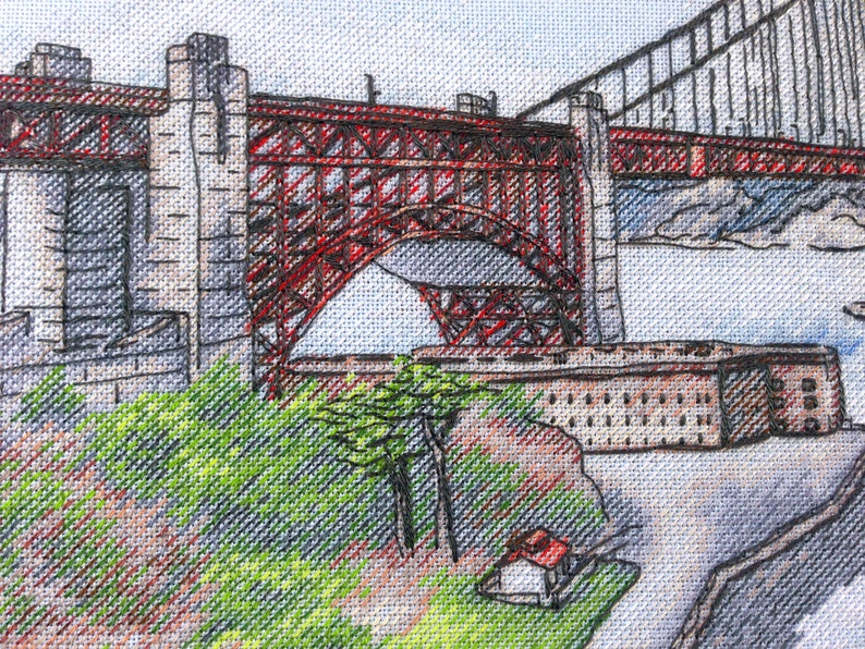 The Golden Gate Bridge LanSvit CROSS-STITCH KIT A-010 /san-francisco usa sketch broderie puntodecruz kreuzstich embroidery image 6