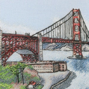 The Golden Gate Bridge LanSvit CROSS-STITCH KIT A-010 /san-francisco usa sketch broderie puntodecruz kreuzstich embroidery image 7