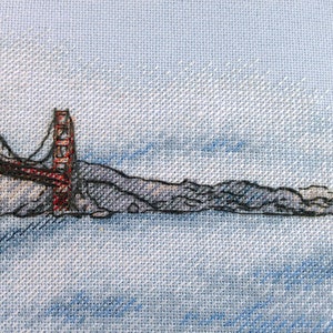 The Golden Gate Bridge LanSvit CROSS-STITCH KIT A-010 /san-francisco usa sketch broderie puntodecruz kreuzstich embroidery image 9