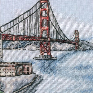 The Golden Gate Bridge LanSvit CROSS-STITCH KIT A-010 /san-francisco usa sketch broderie puntodecruz kreuzstich embroidery image 8