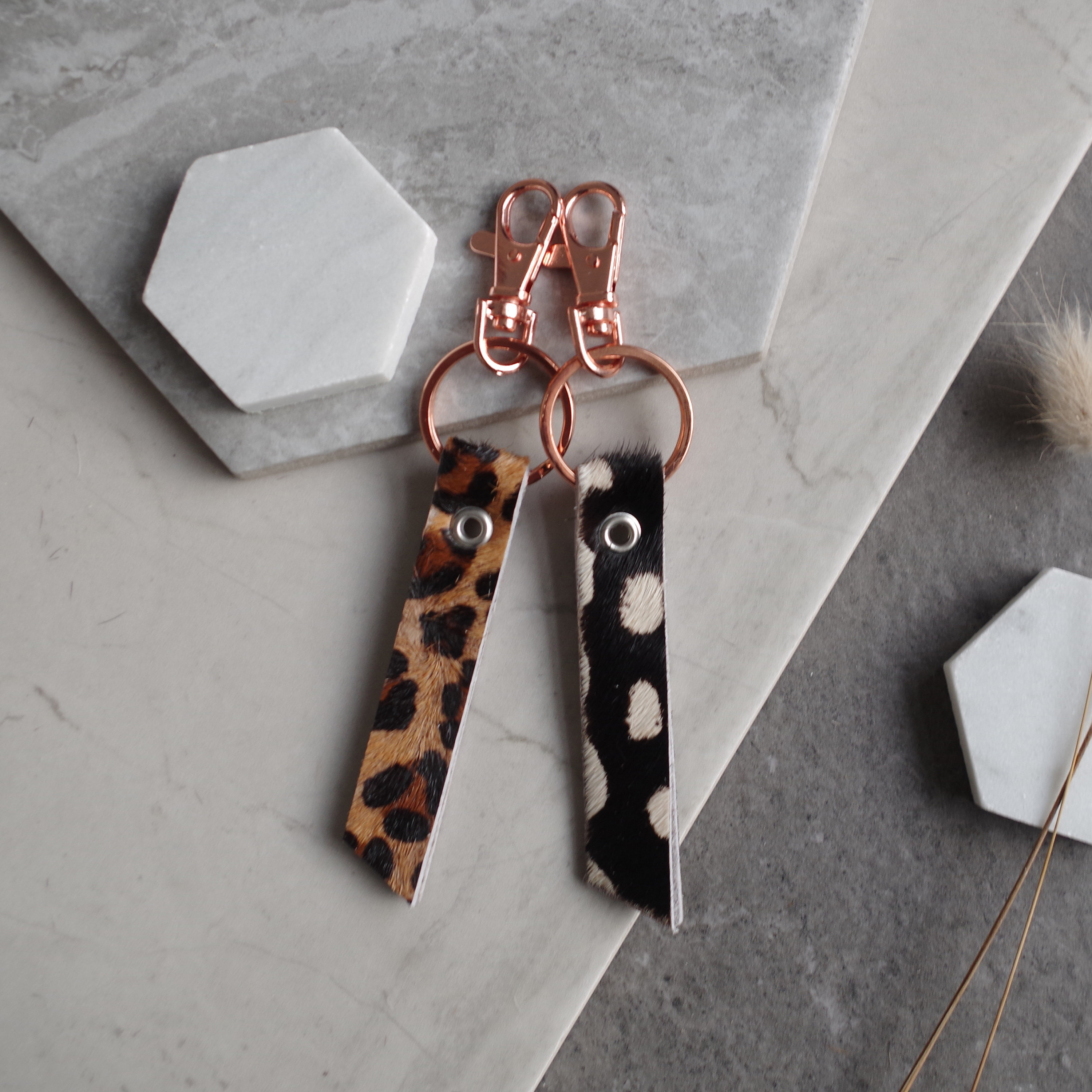 Leather Tab Keyring Leather Keyring Ponyskin Keyring Etsy Nederland
