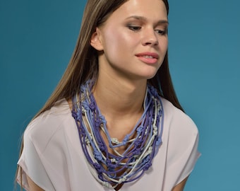 Braided Purple Rope Necklace: Ultra Violet Statement Jewelry