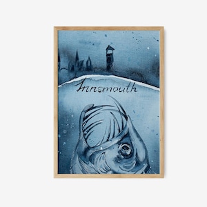 Innsmouth  Poster, Book Poster, HP Lovecraft Inspired Artwork, Lovecraftian Horror Poster, Shadow over Innsmouth