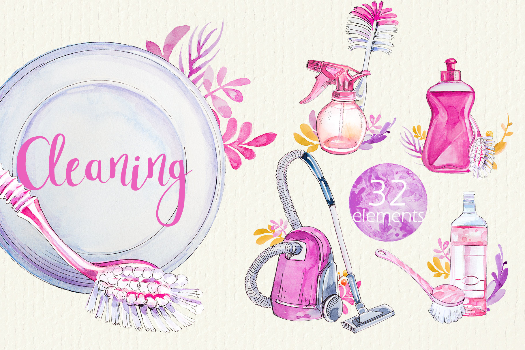 Watercolor Cleaning Clipart Set,household,tidy Up,washing Machine,vacuum  Cleaner,cleaning Supplies,planner Stickers,chores,broom,tools - Etsy Israel, image size:1820x1214