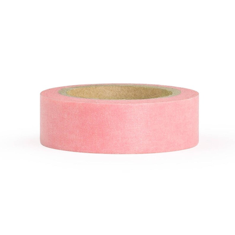 Light Pink Solid Color Washi Tape Light Weight Thin Decorative Japanese Tape 9.75 Meters Long 15mm Wide
