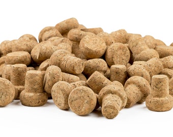 Large Mushroom Shaped Bottle Corks - Laboratory Grade Cork, 1.42" Long by 0.71" Diameter, Cork Bottle Stoppers, Multiple Pack Sizes