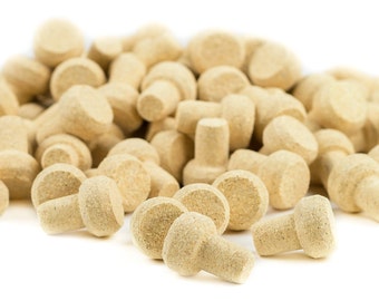 Small Mushroom Shaped Bottle Corks - Laboratory Grade Cork, 1" Long by 0.39" Diameter, Cork Bottle Stoppers, Multiple Pack Sizes Available