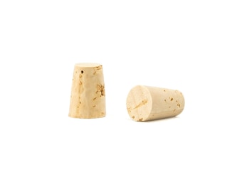 Tapered Bottle Corks - Size 1, 7/16" Top Diameter, 5/8" Tall, 21/64" Bottom Diameter, Laboratory Grade, Cork Stoppers, Pack Sizes Available