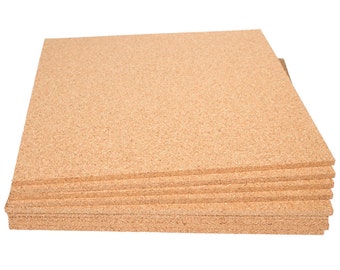 12" x 12" Natural Fine Grain Cork Sheets - 9 Sheet Value Pack, 1/4" Thickness