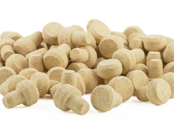 Medium Mushroom Shaped Bottle Corks - Laboratory Grade Cork, 1.46" Long by 0.59" Diameter, Cork Bottle Stoppers, Multiple Pack Sizes