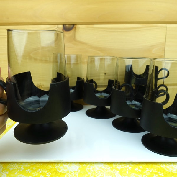 5 Corning Glas-Snap Mugs, Black