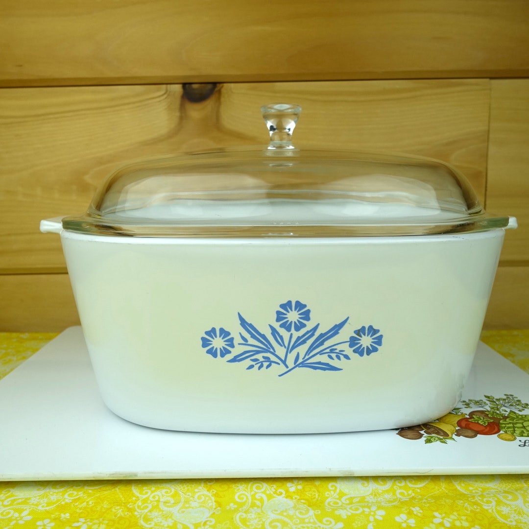 Corning Ware 4-quart Casserole With Glass Cover, Blue Cornflower, #P-84 ...