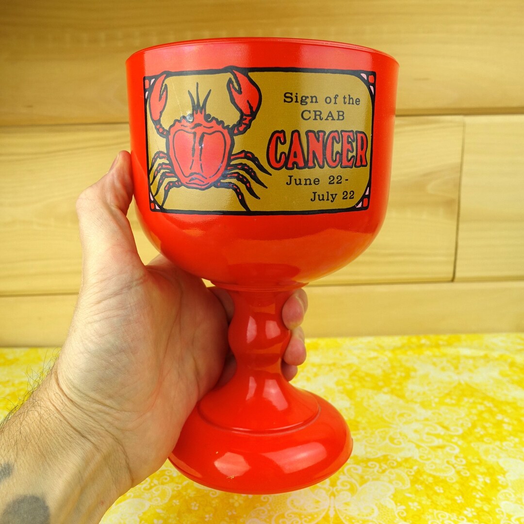 Vintage Zodiac Chalice by Tiara Cancer the Crab Red Etsy