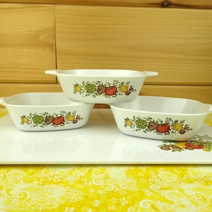 3 Corning Ware 12-Ounce Petite Pans, Spice O&#39; Life, #P-41-B