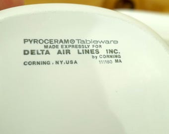 2 Delta Airlines Corning Ware Sidekick Plates, #P-140-B
