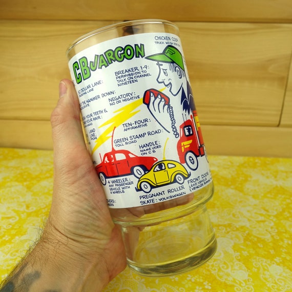 Vintage CB Jargon Beverage Glass Extra Big 1970s Etsy