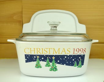 Corning Ware 1-1/2-Liter Casserole with Cover, Christmas 1998, #A-1-1/2-B