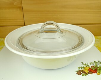 Corning Ware 1-Quart Casserole Dish with Glass Cover, Casual Elegance White Flora, #L-21
