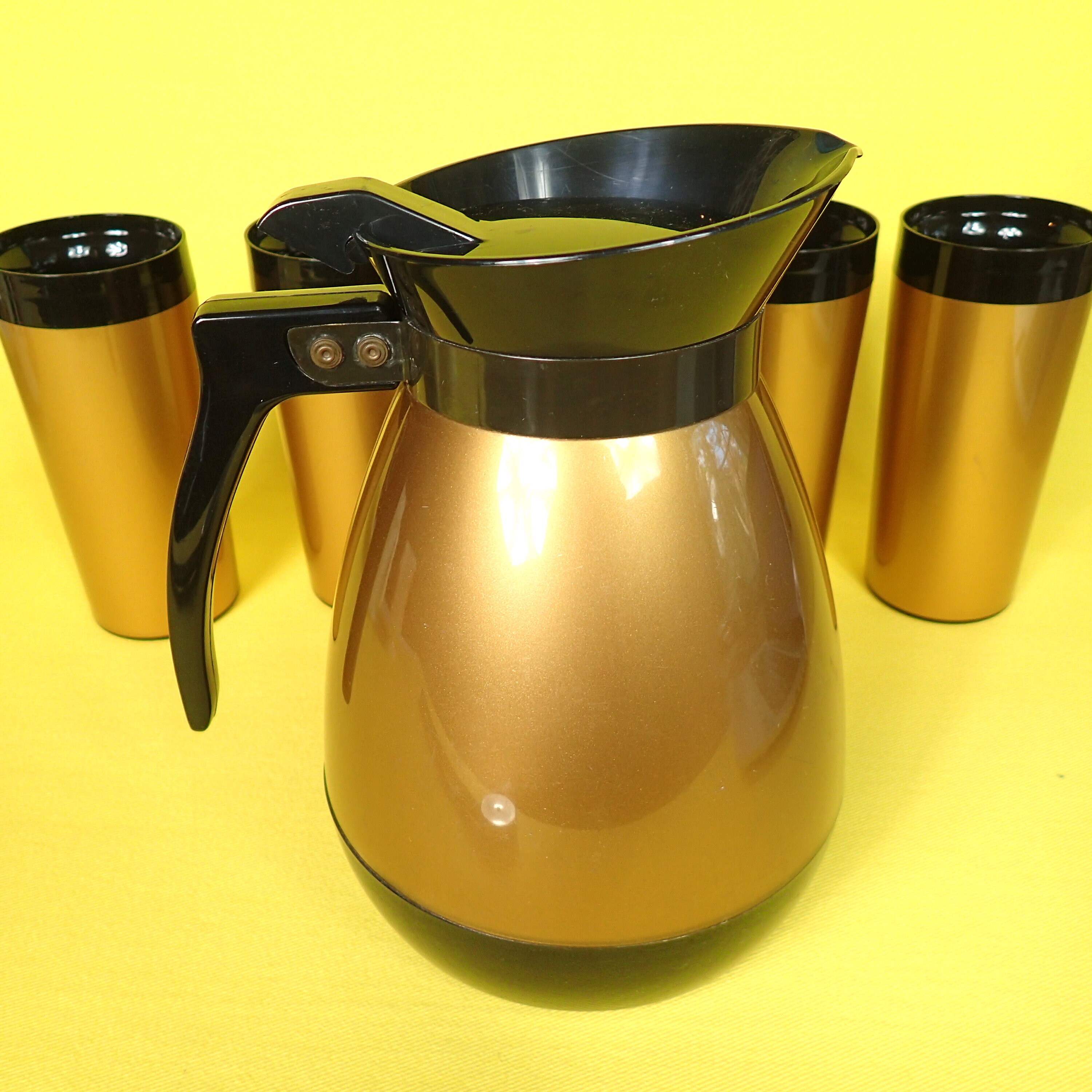 Thermo Serv Carafe and Tumbler Set 5 Tumblers vintage Etsy
