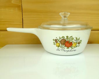 Corning Ware 1-1/2-Pint Saucepan with Cover, Spice O' Life, #P-82-B