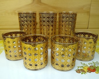 3 Culver Glasses, High Ball, Cannella, 1960s