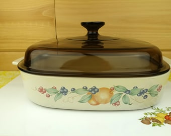Corning Ware 10" Casserole with Glass Cover, Abundance, #A-10-B