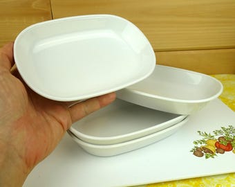 2 Corning Ware Sidekick Plates, #P-140-B, Black Stylized Mark