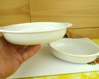 2 Corning Ware 14-Ounce Personal Casseroles, White, #V-14-B, #P-14-B, #P-14-C