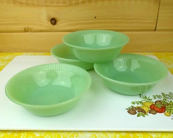 1 Fire King Jadeite Berry Bowl, Jane Ray, 1940s, Excellent Condition!