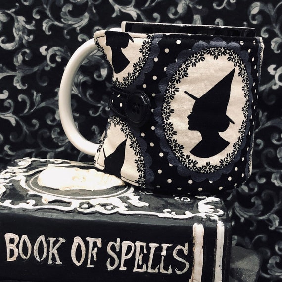 Witch fabric coffee mug cozy