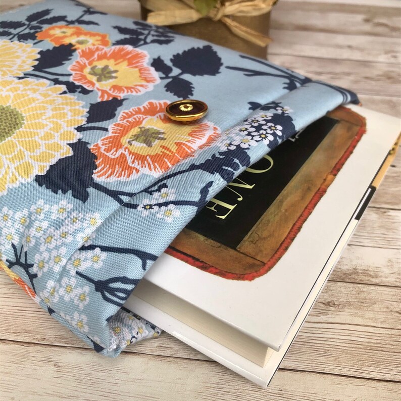 Blue and Orange Floral Padded Book Sleeve Tablet Sleeve Etsy