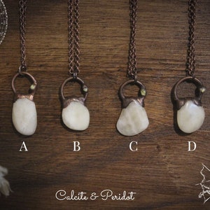 Gelber Calcit Geburtsstein Halskette, Sigittarius Geburtsstein Schmuck Rohkristall Halskette, Roher Geburtsstein Schmuck, Boho Geburtssteine, Peridot