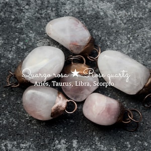 Random Rose Quartz Tumbled Stone Neckace, Rose Quartz Jewerly, Pendentifs en Quartz Rose, Collier Boho, Boho Jewerly, Pendentifs Aléatoires