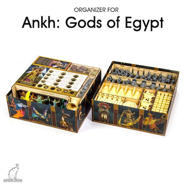 Ankh organisateur pour Ankh : Dieux d'Egypte | Insert pour Ankh Gods of Egypt édition KS, organisateur de jeu de société, insert en bois