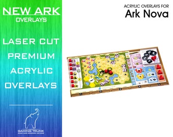 4 Acrylic overlays for the Ark Nova player mats | Set of four Acrylic overlays for the Ark Nova player mats, player mat for Ark Nova