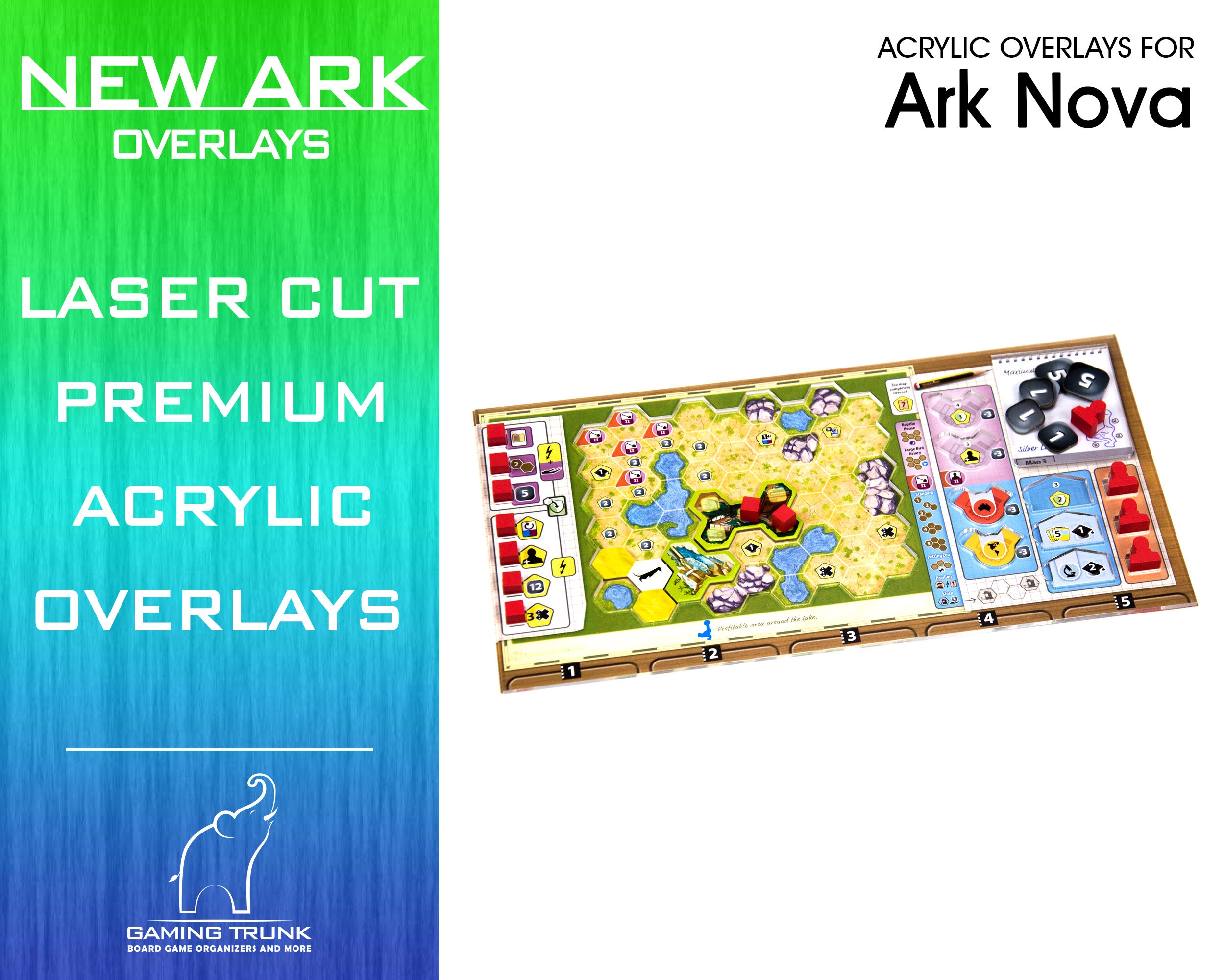 4 Acrylic Overlays for the Ark Nova Player Mats Set of Four Etsy