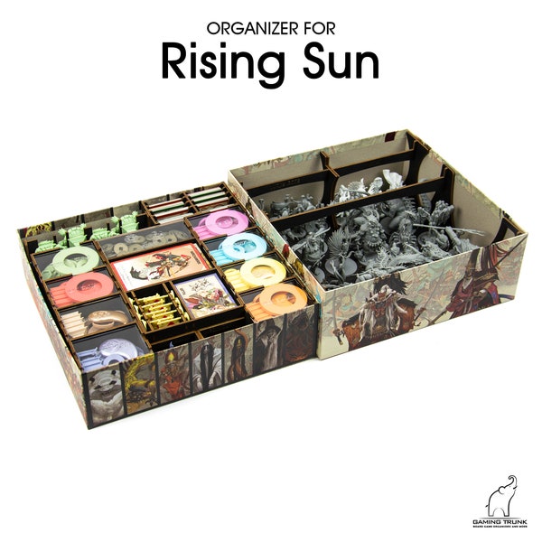 Rising Star Organizer pour Rising Sun édition KS | insert pour le soleil levant | Organisateur de jeux de société | Insert de jeu de société | Organiseur en bois