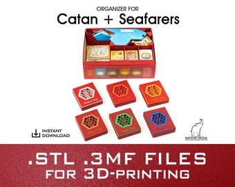 Siedler Organizer | Seafarers, 5-6 Spieler Erweiterungen | Nur STL-, 3MF-Dateien | 3d Druck Dateien | 3mf Dateien | Holz für Schaf