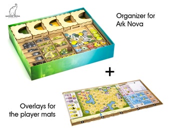 Nuovo pacchetto Ark per Ark Nova/Nuovo Ark Organizer e 4 sovrapposizioni per tappetini per giocatori Ark Nova/inserto per Ark Nova
