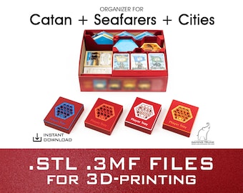 Siedler Organizer | Seefahrer, Städte & Ritter | 5-6 Spieler Erweiterungen | Nur STL-, 3MF-Dateien | 3d Druck Dateien | 3mf-Dateien