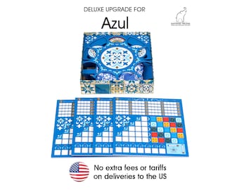 Deluxe Upgrade Full Set for Azul | Multi-Color Printed Organizer, Player boards, Factory Tiles, and Tiles Tray | by Gaming Trunk