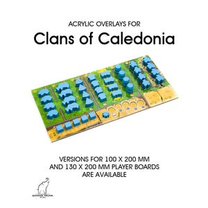 クランズ・オブ・カレドニアのプレイヤーボード用オーバーレイ4枚（バックボードなし）