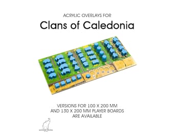 4 Overlays WITHOUT BACKBOARDS for the Clans of Caledonia player board