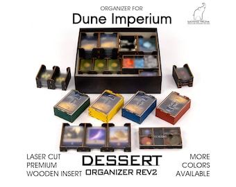 Desert Organizer Rev 2 for Dune Imperium, Deluxe Upgrade Pack, Rise of IX and Immortality expansions | Unofficial insert for Dune Imperium