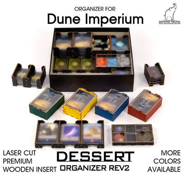 Desert Organizer Rev 2 for Dune Imperium, Deluxe Upgrade Pack, Rise of IX and Immortality expansions | Unofficial insert for Dune Imperium